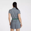 New Bad Birdie Women's Core Golf Polo - Ditsy Down -Dark Forest-3
