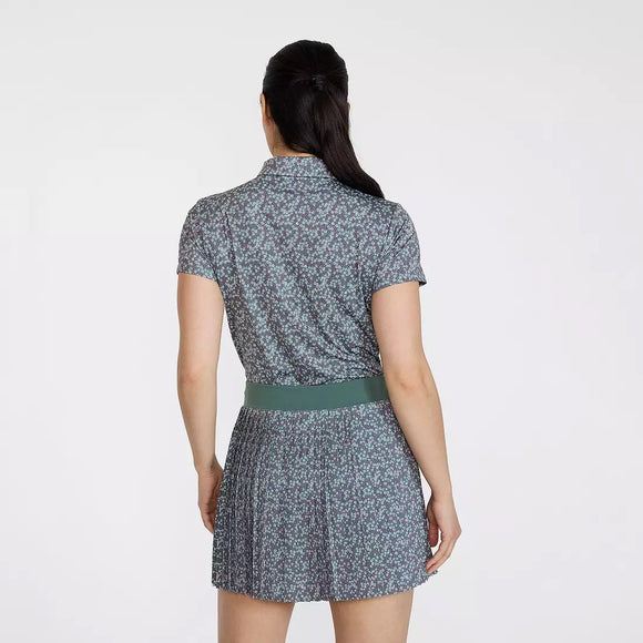 New Bad Birdie Women's Core Golf Polo - Ditsy Down -Dark Forest