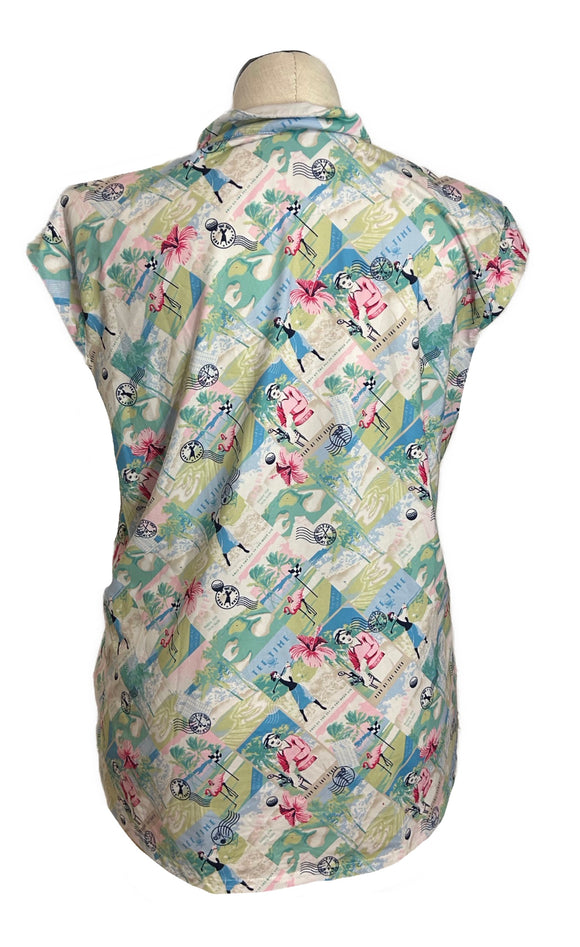 San Soleil Women's Green "Tee Time" Cap Sleeve Golf Top Size XXL