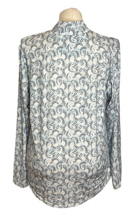San Soleil Women's Light Blue & Black Paisley Print Golf Pullover Size XXL - 0