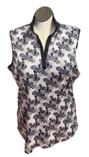 Monterey Club Women's Gray Floral Sleeveless Golf Top Size XXL-1