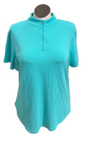 Ibkul Women's Teal Short Sleeve Golf Top Size XXL-1