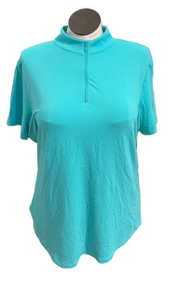 Ibkul Women's Teal Short Sleeve Golf Top Size XXL