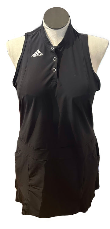 Adidas Women's Black Sleeveless Golf Dress w/Micro Pleats Size XL