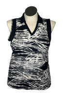 Slazenger Women's Black & White Print Sleeveless Golf Top Size L-1
