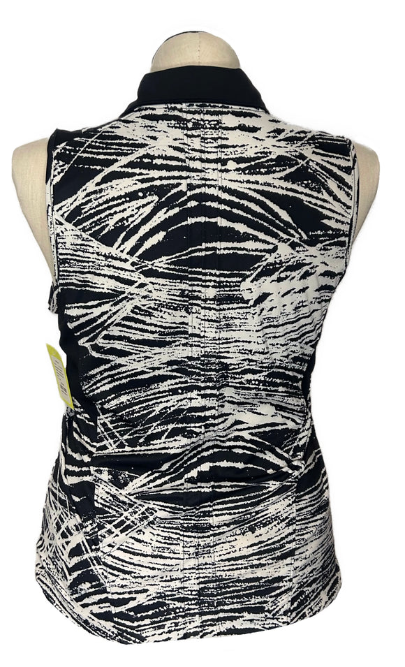 Slazenger Women's Black & White Print Sleeveless Golf Top Size L