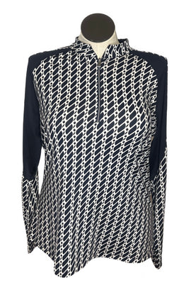 Tail Women's Deep Navy & White Patterned Golf Pullover Size XXL