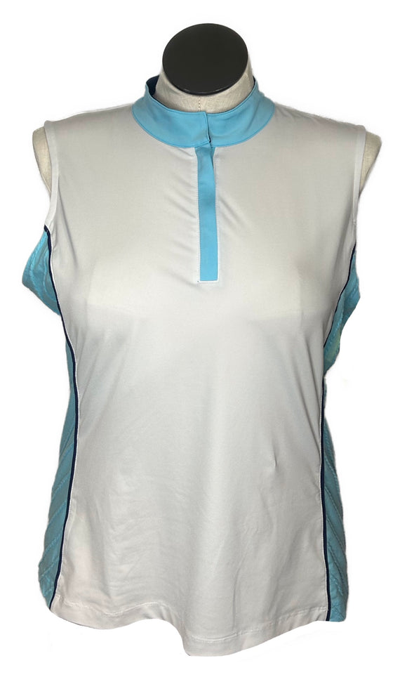 EP NY Women's White & Teal Sleeveless Golf Top Size XL