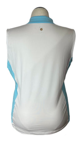 EP NY Women's White & Teal Sleeveless Golf Top Size XL - 0