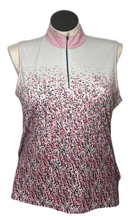 EP NY Women's White, Pink & Gray Ombre Print Sleeveless Golf Top Size XL