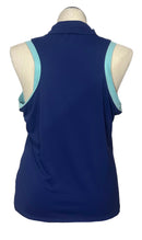 EP NY Women's Navy Sleeveless Golf Top w/Teal Accents Size XL-2