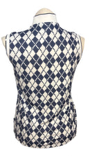 Daily Sports Women's White & Navy Print Sleeveless Golf Top Size L-2