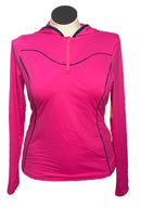 G/Fore Women's Bright Pink Hooded Pullover w/Logo Size L-1