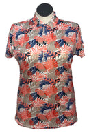 Daily Sports Women's Tan, Coral & Blue Short Sleeve Golf Top Size XL-1
