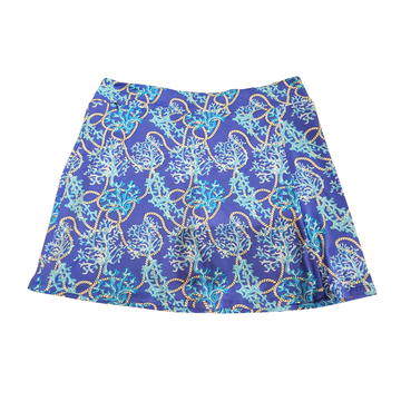 Lulu B Navy and Aqua Print Golf Skort Size L MSP$78 - 0