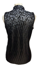 Jamie Sadock Black & Pink Animal Print Sleeveless Golf Top Size S-2