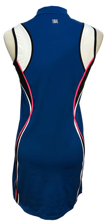 Tail Royal Blue, Black, White and Neon Pink Colorblock Dress Size XS - 0