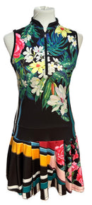Lucky in Love Tropical Floral & Foliage Dress Size XS-1