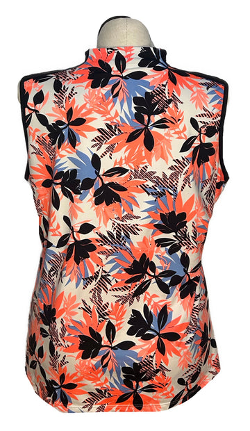 Tail White Label Coral Multicolored Floral Print Sleeveless Golf Top Size XXL - 0
