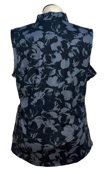 Dunning Women's Navy & Slate Blue Floral Sleeveless Top Size XXL - 0