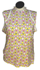 Tail Women's White, Yellow & Pink Patterned Sleeveless Golf Top Size XXL-1