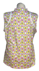 Tail Women's White, Yellow & Pink Patterned Sleeveless Golf Top Size XXL-2