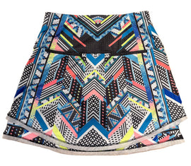 Lucky in Love Multicolored Neon Pixel Tiered Skort Size S - 0