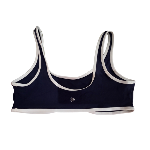 Athleta Women's Navy Sports Bra w/White Outlining Size L