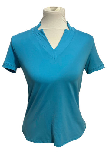 Lucky in Love Light Blue Workout Tee Size XS