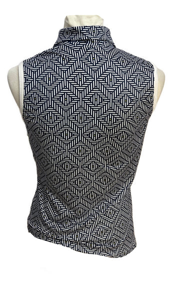 GGBlue luxe sport Navy, Yellow & White Tile Sleeveless Golf Top Size XS - 0