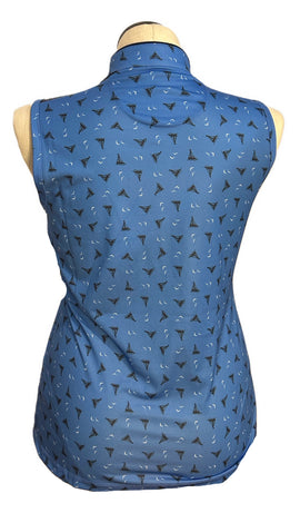 New Greg Norman Sailboat Sleeveless Polo - Cerulean Size L - 0