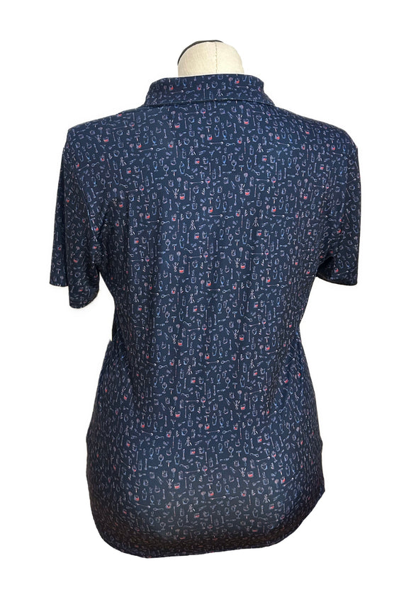 New Greg Norman Navy Cocktail Polo Size L MSP $75