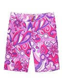 New Loudmouth Women's Bermuda Golf Shorts - Summer of Love Lilac MSP$78-1