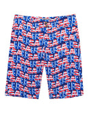 New Loudmouth Women's Bermuda Golf Shorts USA Wave Size 6 MSP$78-1