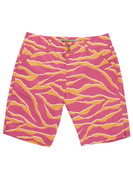 New Loudmouth Women's Bermuda Golf Shorts - Tarzan Orange Pink Size 10 MSP$78