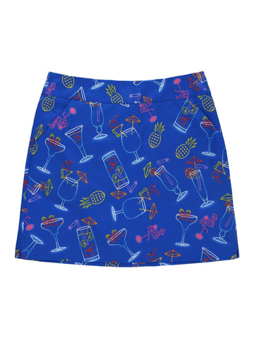 New Loudmouth Blue Neon Cocktails Golf Skort Size 2 MSp$