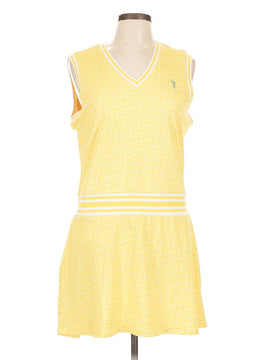 William Murray Yellow Mrtini Print Sleeveless Golf Dress Size L  MSP$125