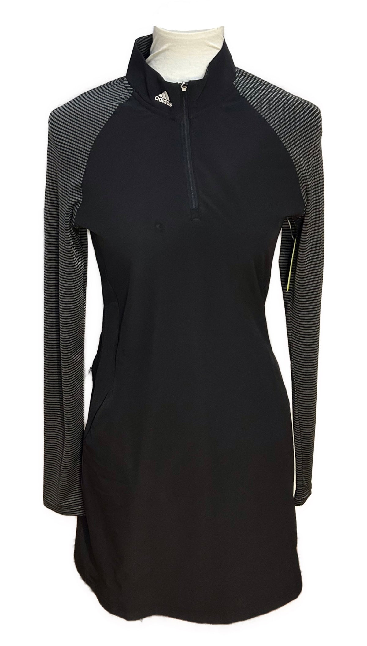 Adidas Long Sleeve Black, Navy & Stripe Dress Size XS