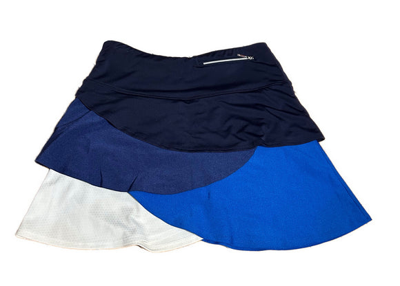 GGBlue Navy, Royal & White Colorblock Layered Skort Size M