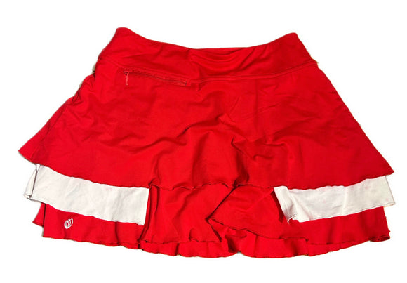 GGBlue luxe sport Red & White Tiered Skort Size M