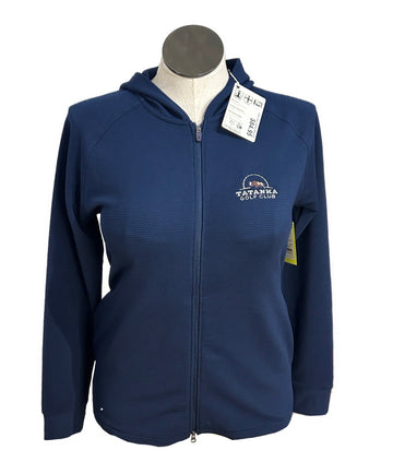 New Footjoy Navy Ribbed Full Zip Hoodie w/ Logo Size M