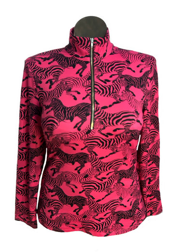 Melly M Hot Pink Zebra Pullover Size L