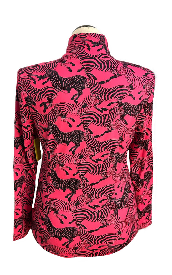 Melly M Hot Pink Zebra Pullover Size L
