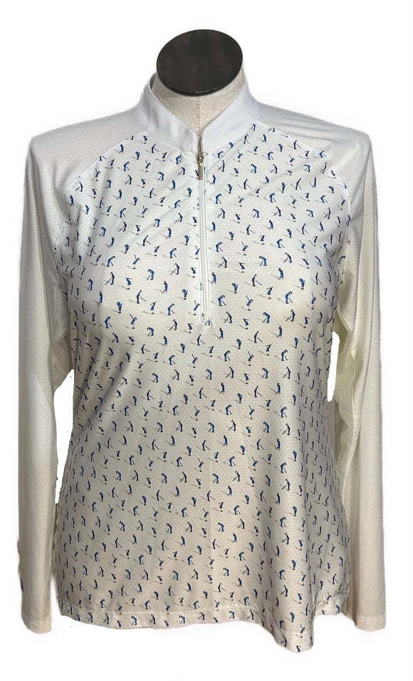Greg Norman Tiny Golfers White Pullover Size XL
