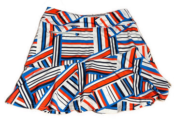 GGBlue red, White & Blue Asymmetrical Woven Skort Size M - 0