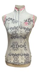 Annika Cutter & Buck White, Gray and Pink Snakeskin Print Sleeveless Size XS-1