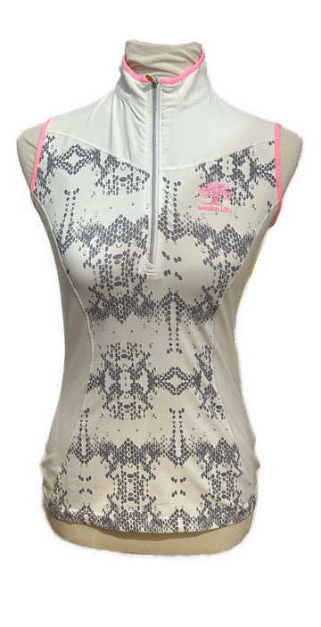 Annika Cutter & Buck White, Gray and Pink Snakeskin Print Sleeveless Size XS