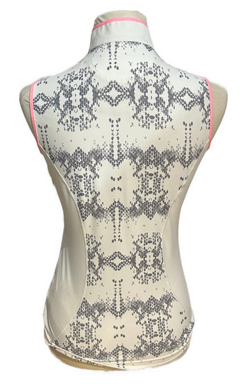 Annika Cutter & Buck White, Gray and Pink Snakeskin Print Sleeveless Size XS - 0