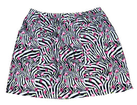 B Skins Women's Zebra & Floral Print Golf Skort Size XL - 0