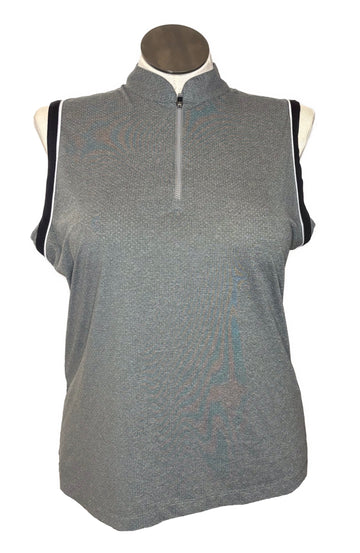 EP NY Women's Gray Sleeveless Golf Top w/Black & White Accents Size XL